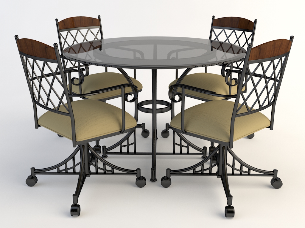 欧式铁艺桌椅 四人桌 时尚餐桌 玻璃桌椅C4D模型 Tables and chairs -045 3d model - C4D之家 - chairs-2.jpg