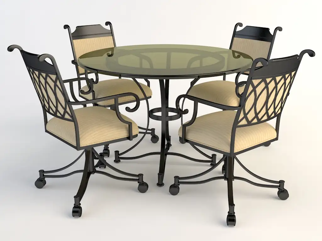 欧式铁艺桌椅 四人桌 时尚餐桌 玻璃桌椅C4D模型 Tables and chairs -046 3d model - C4D之家 - chairs-2.jpg