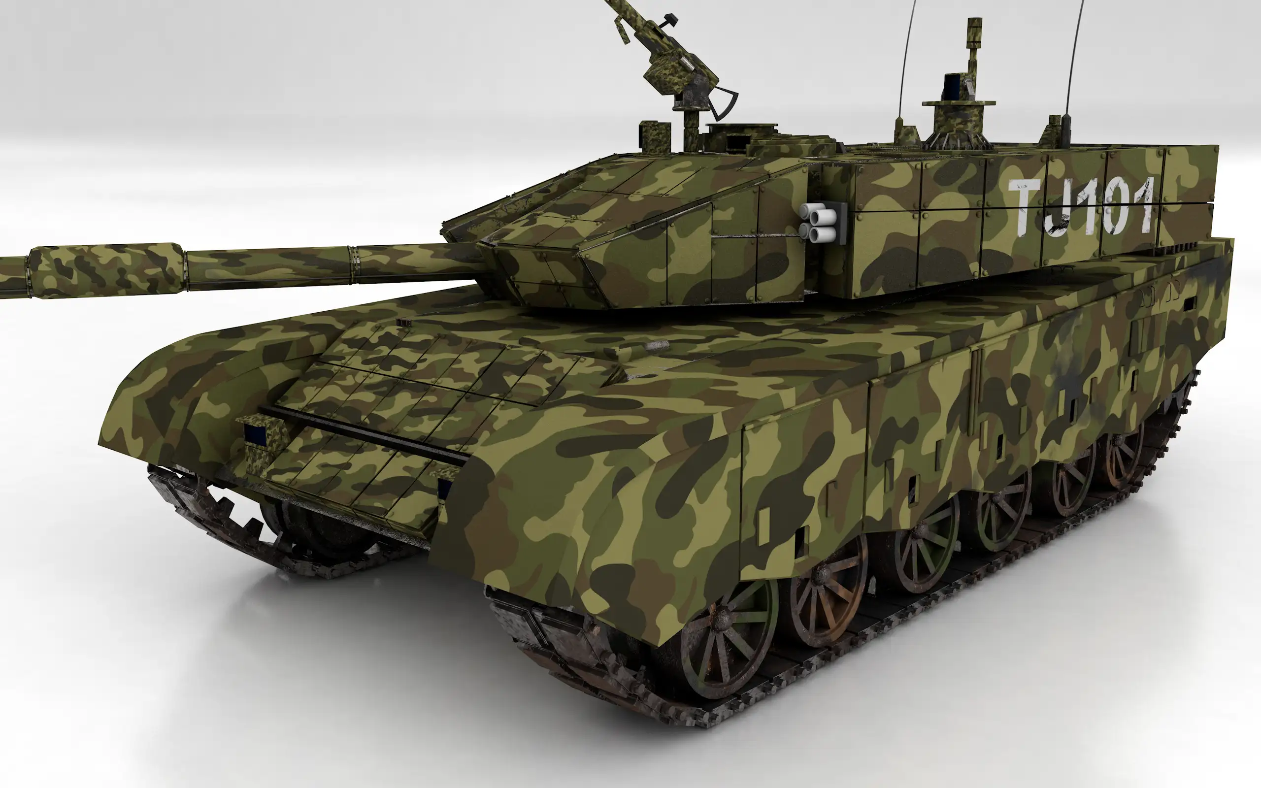 C4D Cinema4d 坦克 T99 武器 车辆 军武 载具 军事 国产 迷彩 - C4D之家 - 总2