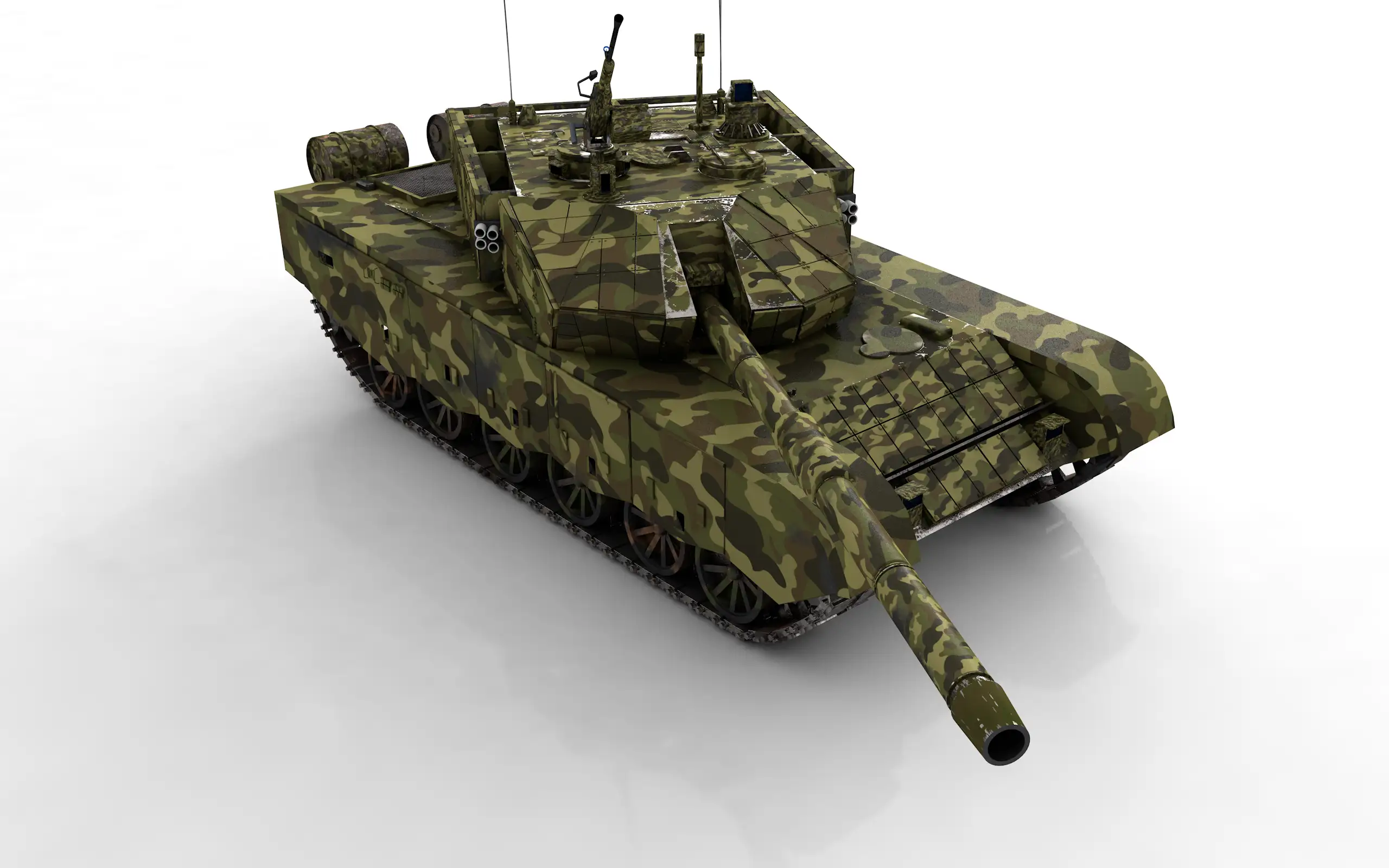 C4D Cinema4d 坦克 T99 武器 车辆 军武 载具 军事 国产 迷彩