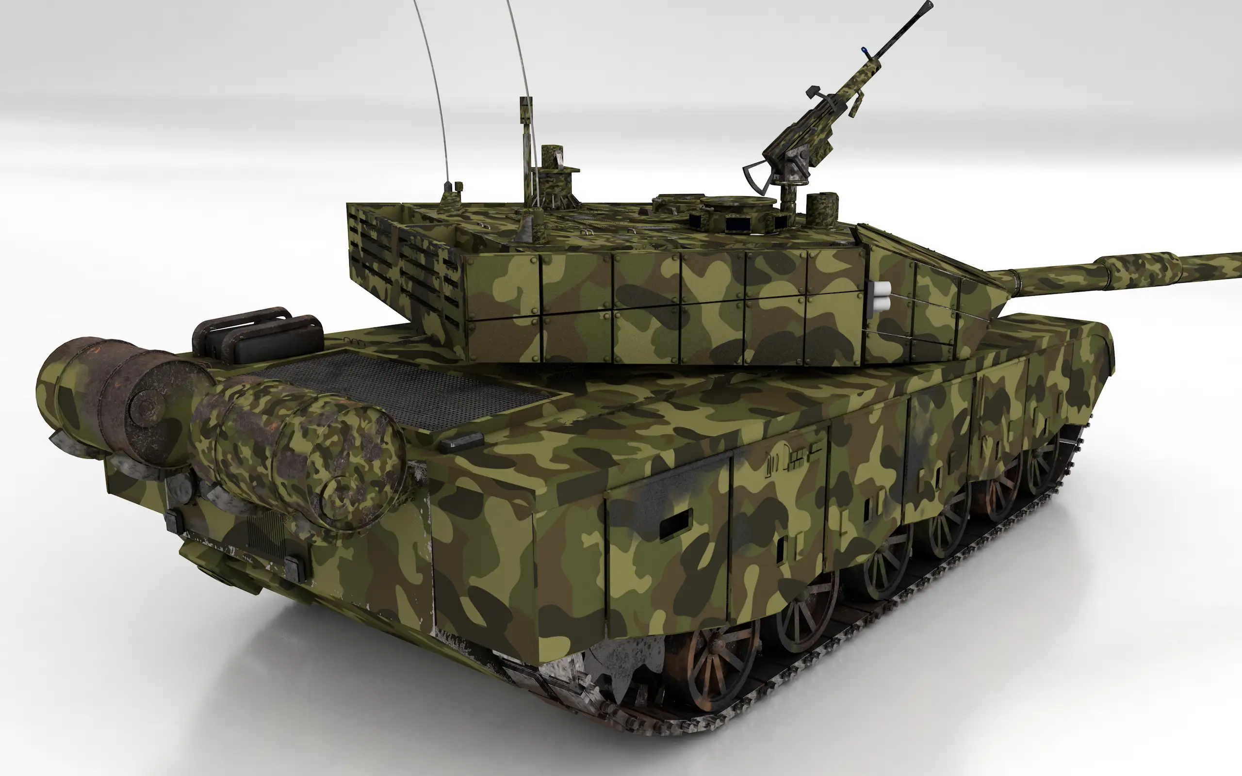 C4D Cinema4d 坦克 T99 武器 车辆 军武 载具 军事 国产 迷彩 - C4D之家 - 总3