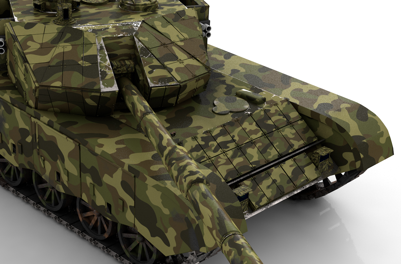 C4D Cinema4d 坦克 T99 武器 车辆 军武 载具 军事 国产 迷彩 - C4D之家 - 局部