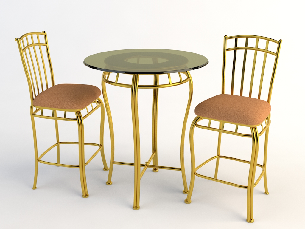 欧式铁艺桌椅 两人桌 圆桌 餐桌 玻璃桌椅C4D模型 Tables and chairs -055 3d model - C4D之家 - chairs-2.jpg