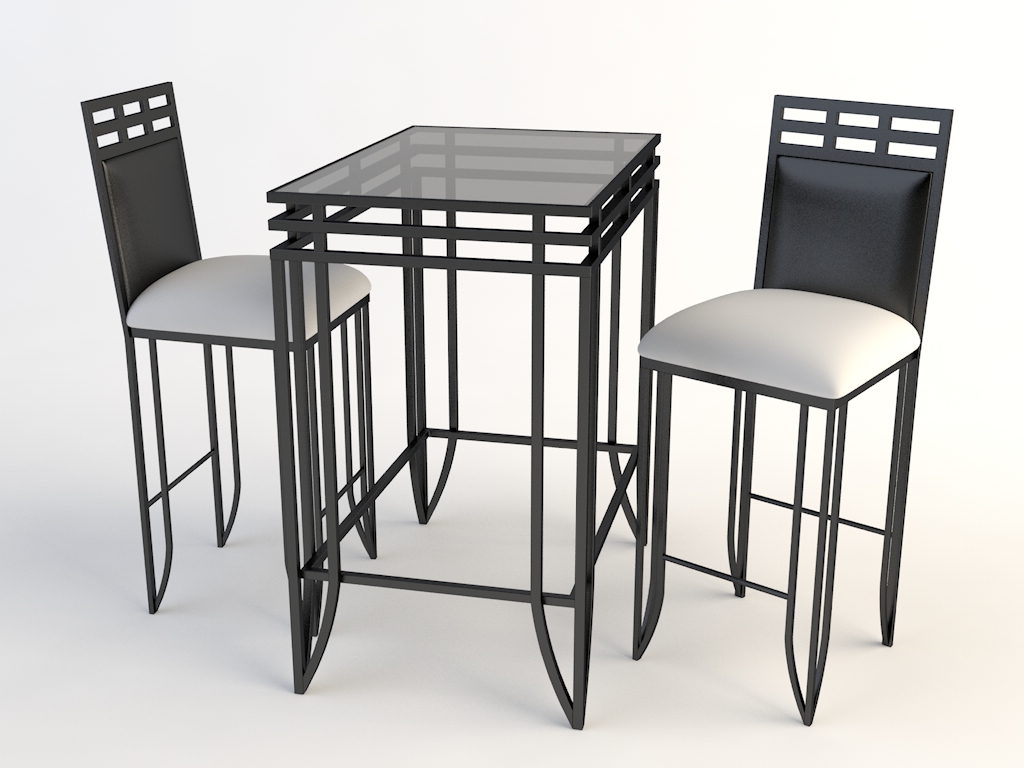欧式铁艺桌椅 两人桌 茶桌 玻璃桌椅C4D模型 Tables and chairs -057 3d model - C4D之家 - chairs-2.jpg