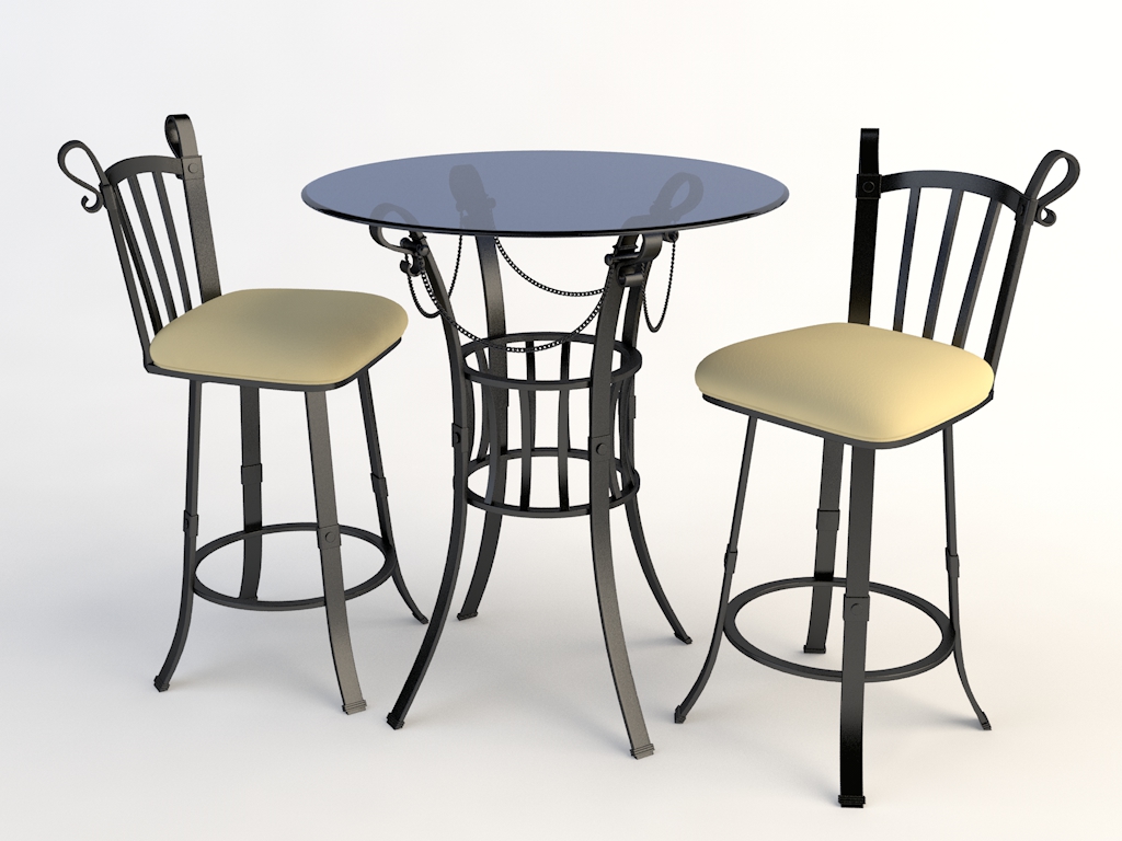 欧式铁艺桌椅 圆桌 茶桌 玻璃桌椅C4D模型 Tables and chairs -059 3d model - C4D之家 - chairs-2.jpg