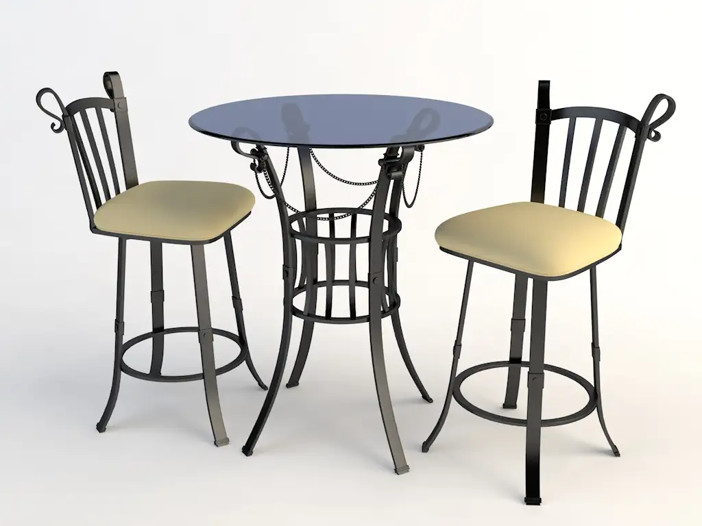 欧式铁艺桌椅 圆桌 茶桌 玻璃桌椅C4D模型 Tables and chairs -059 3d model - C4D之家 - chairs-2.jpg
