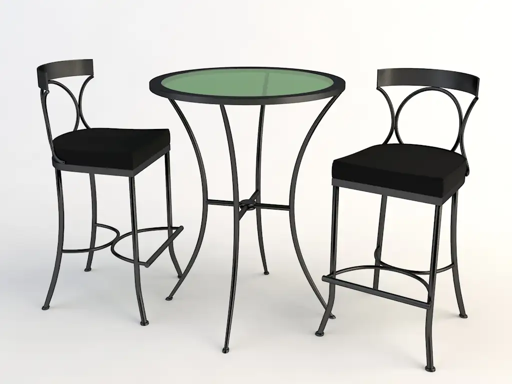 欧式铁艺桌椅 茶桌 圆桌 餐桌 玻璃桌椅C4D模型 Tables and chairs -060 3d model