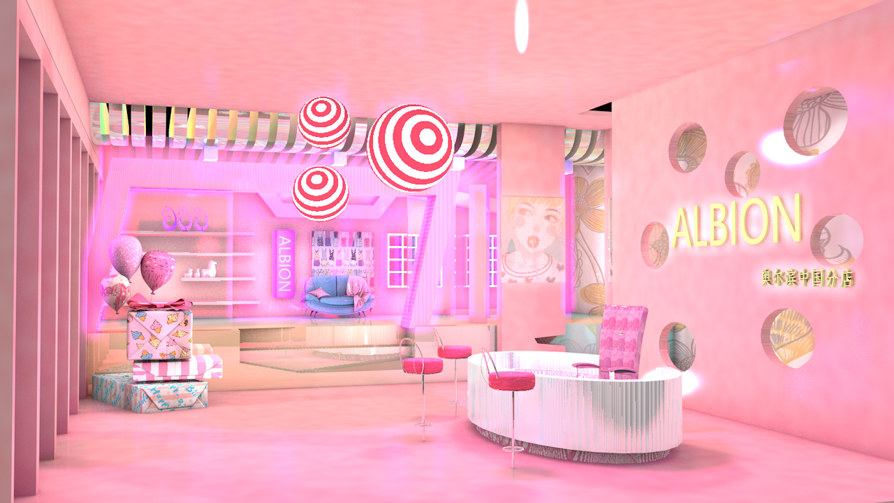 C4D粉嫩嫩的室内效果 - C4D之家 - 小慧作业渲染图.jpg