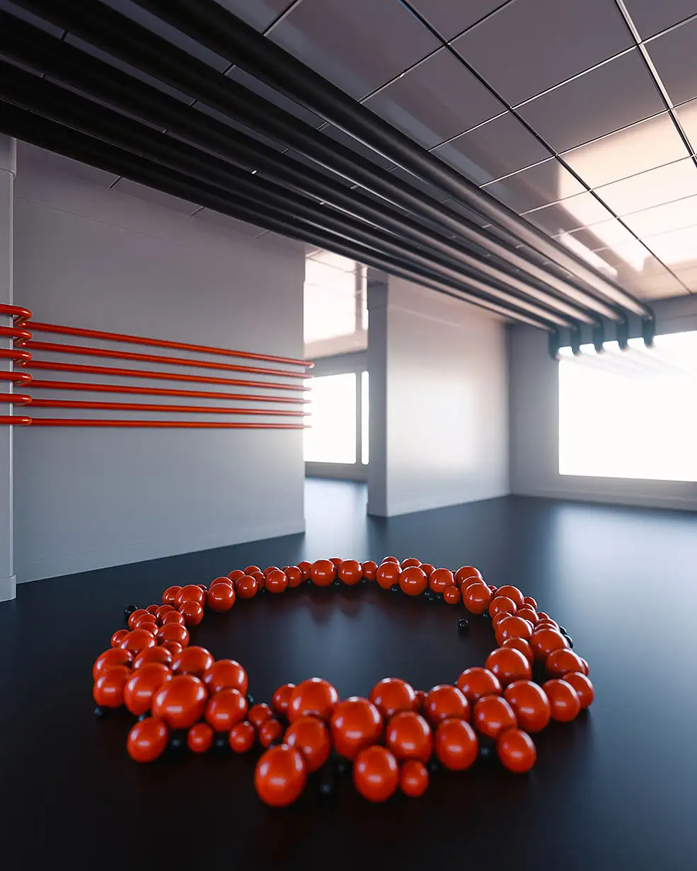 C4D实用工程第333季：室内红色圆球汇聚动画C4D工程文件 c4d project - C4D之家 - [01-04-17]---Indoors.jpg