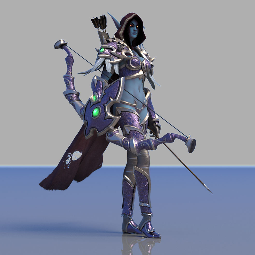 魔兽系列游戏人物角色：希尔瓦娜斯·风行者MAYA模型 sylvanas - C4D之家 - sylvanas_1.jpg