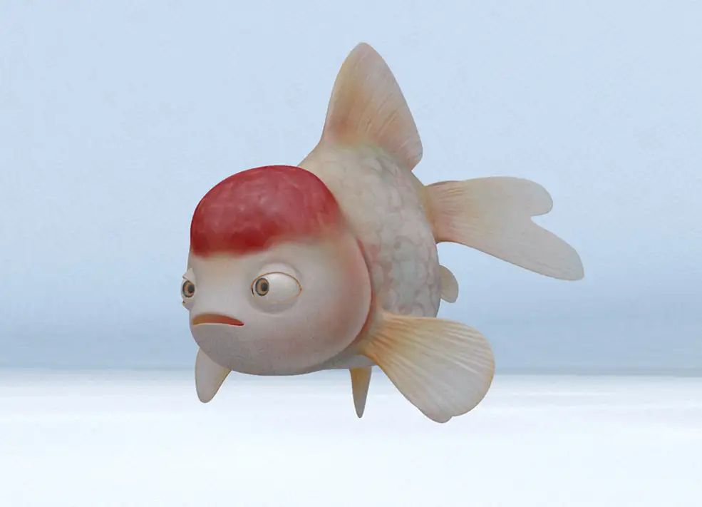 观赏鱼 金鱼 罗汉鱼MAYA模型 Golden Fish Maya Rig (Single Seat)
