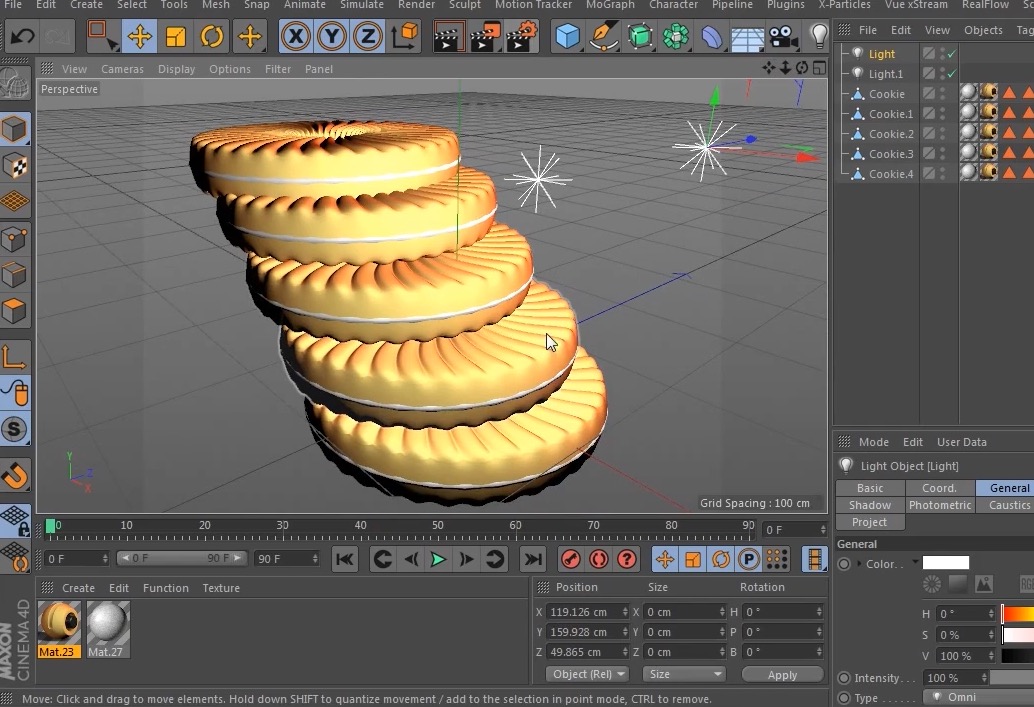 C4D制作曲奇饼干视频教程 How To Make Cookie Biscuits Cinema 4D Bangla
