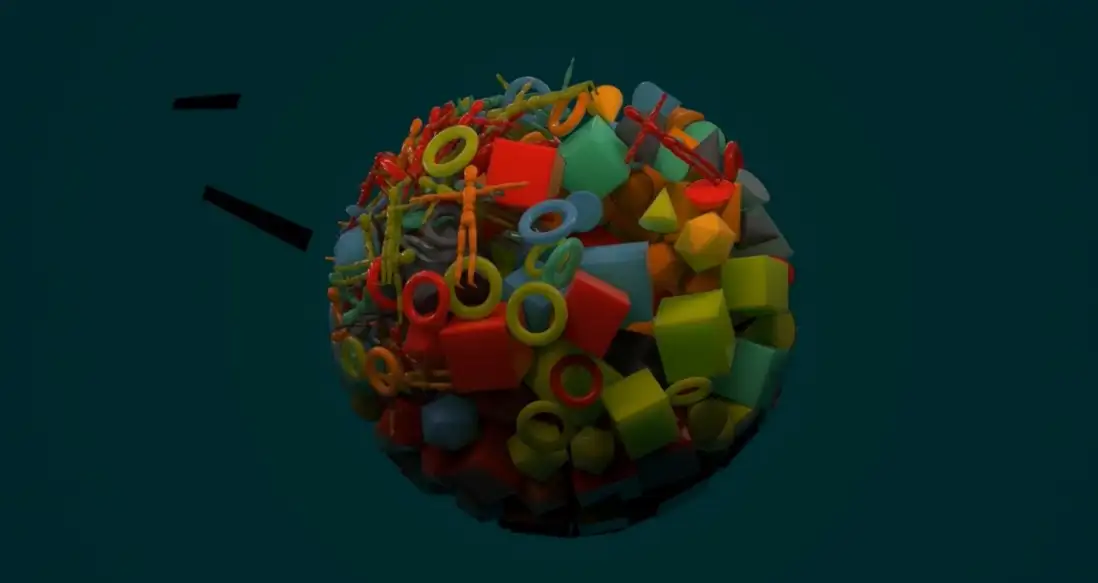 C4D制作物体汇聚吸附成圆球