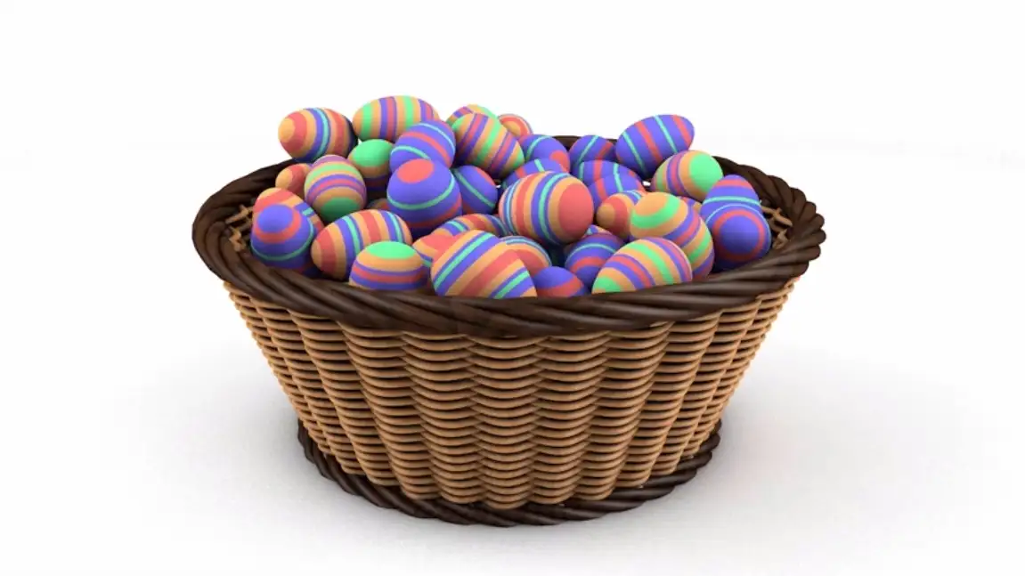 C4D创建一个柳条编织的篮子 How to Create an Easter Wicker Basket
