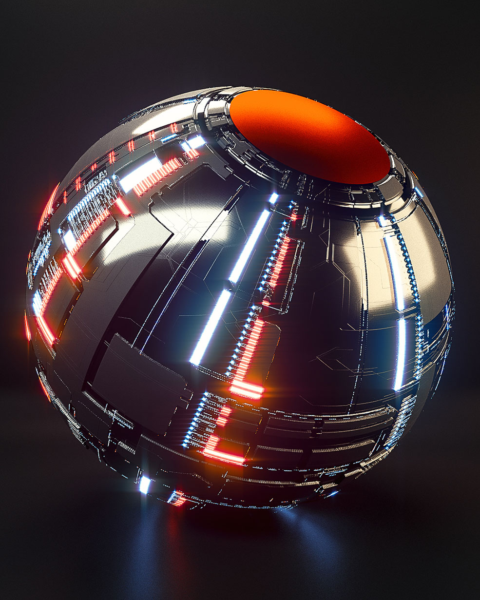 C4D实用工程第350季：科幻能量球创意C4D工程文件 c4d project