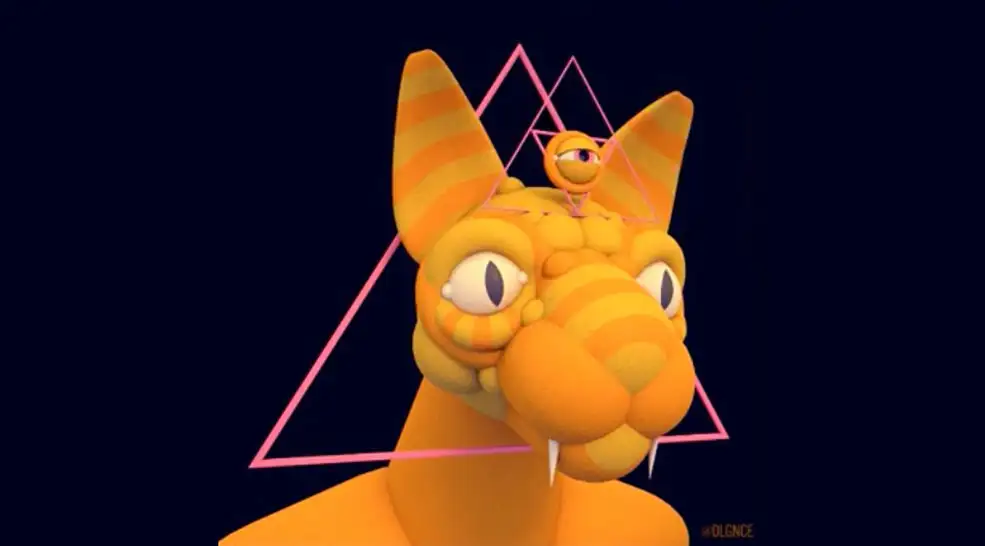 C4D创建抽象猫科动物头部模型 Creating a sphinx cat character gif