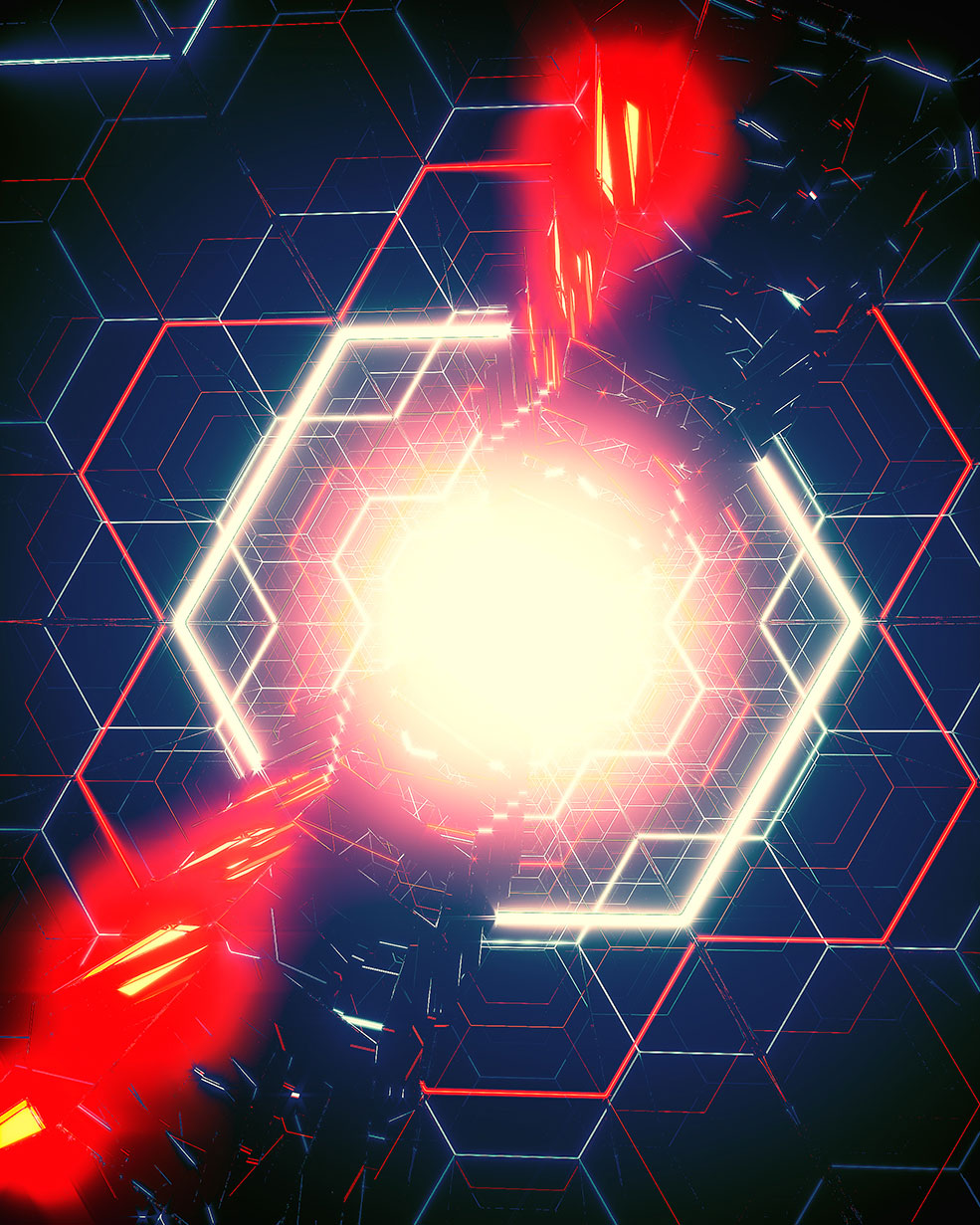 C4D实用工程第355季：六边形线框穿梭动画创意C4D工程文件 c4d project
