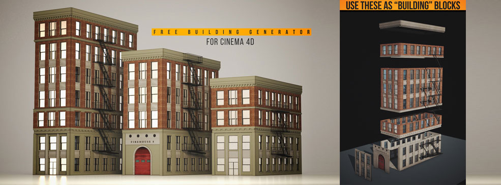 C4D建筑生成器 C4D 3D Building Generator