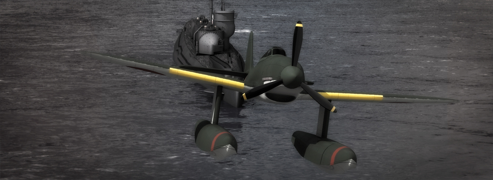 日本海军伊400级潜艇C4D模型 I-400-class submarine - C4D之家 - Seiran_Takeoff.jpg
