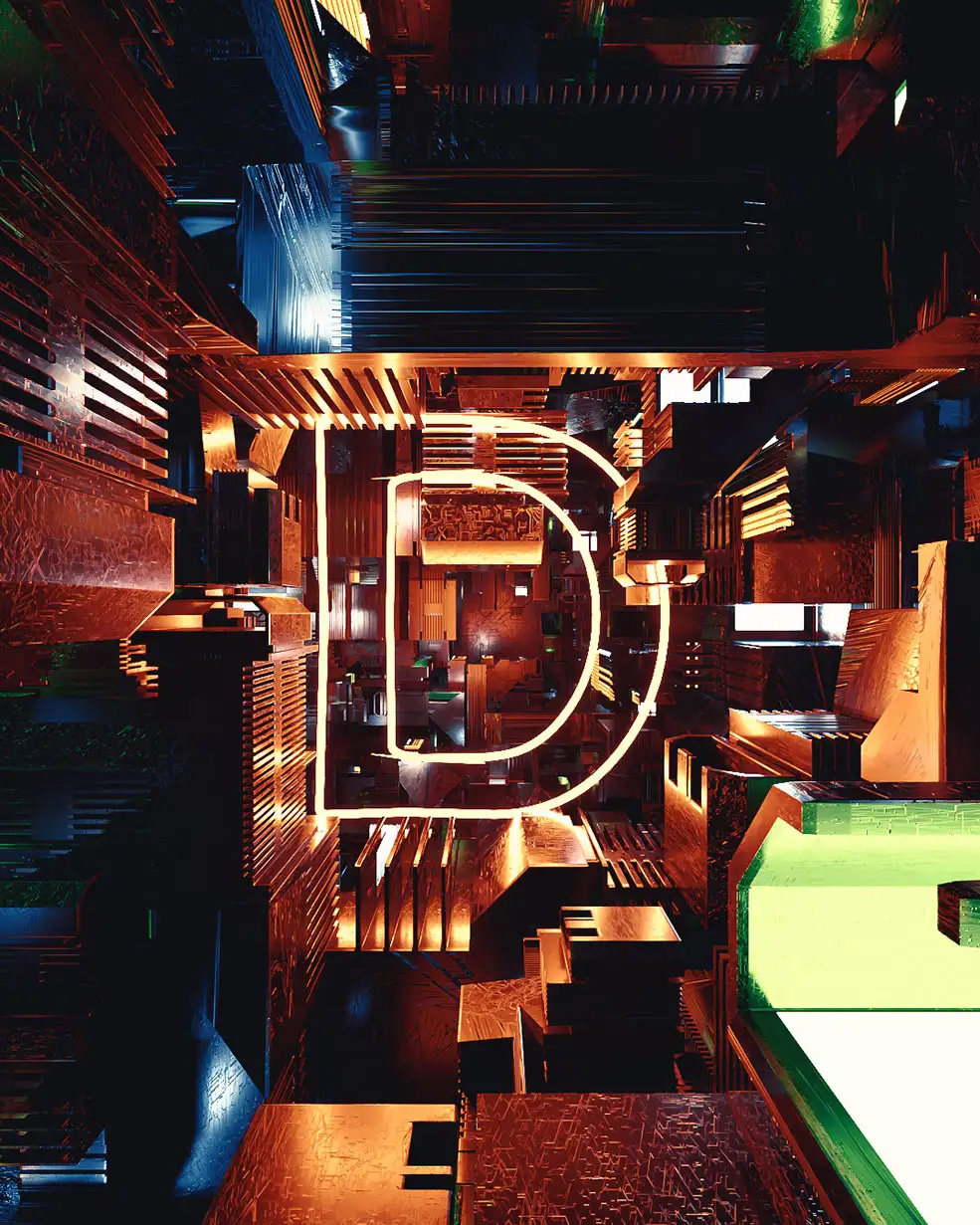 C4D创意字母“D”金属文字工程文件 Corona Render - C4D之家 - D.jpg