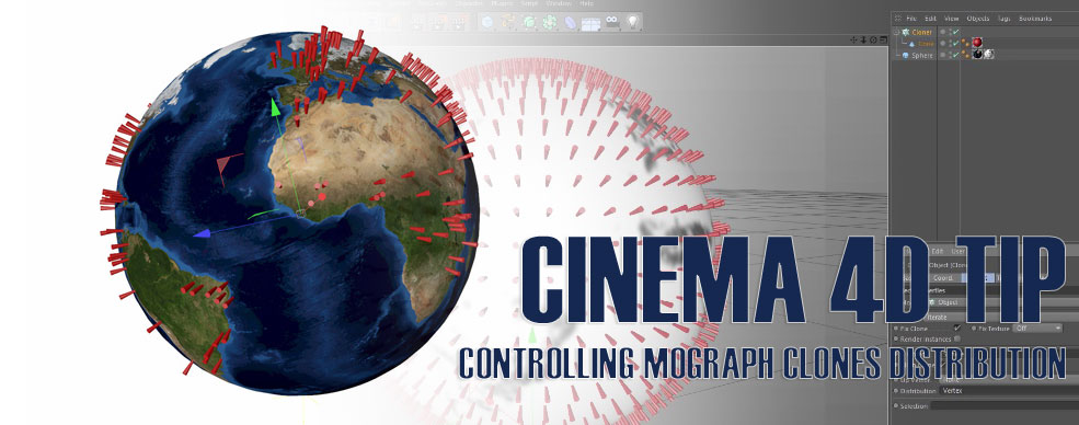 C4D克隆分布 Cinema 4D Tip: Controlling MoGraph Clones Distribution