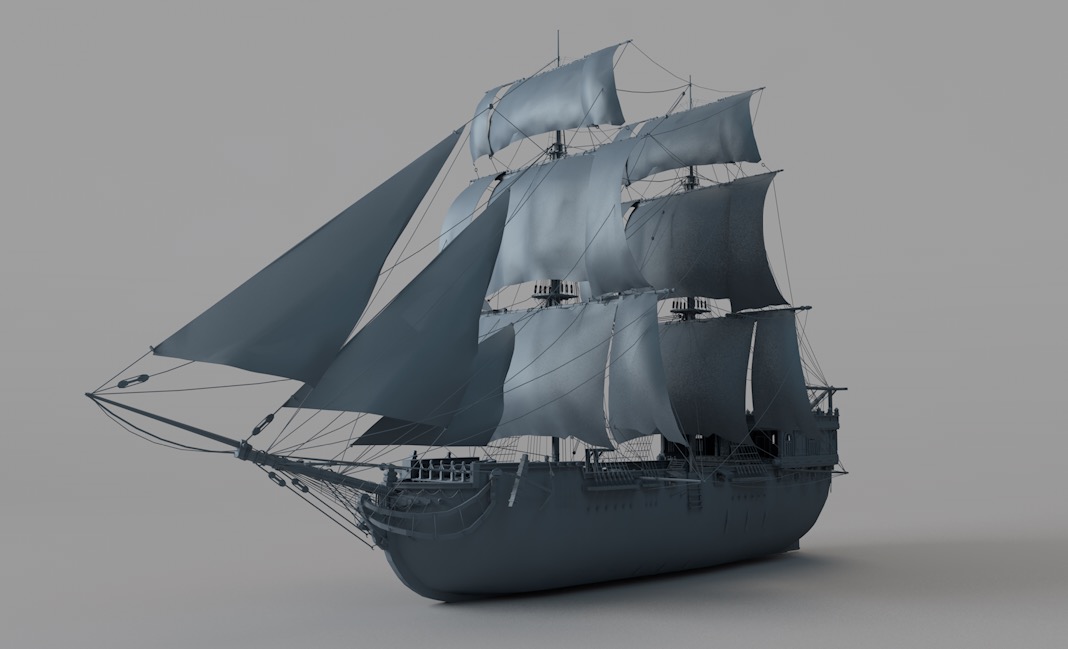 帆船3D模型（非高精模型C4D/MAX） Sailing 3d model
