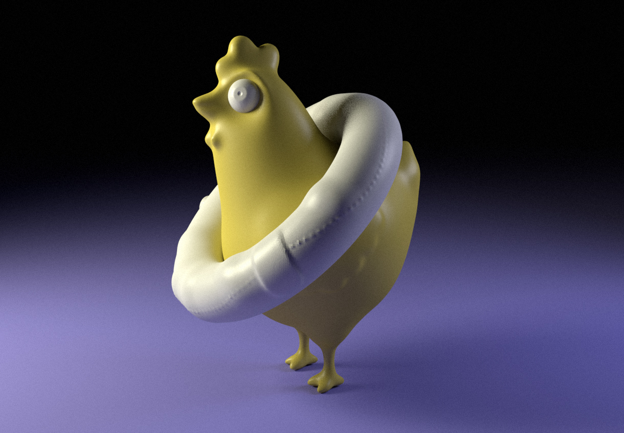 建模练习-要去游泳的鸡。 - C4D之家 - Merged_PolySphere.jpg