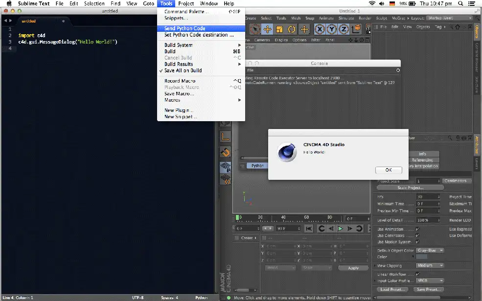 C4D脚本大师插件 deprecated c4d sublime script master