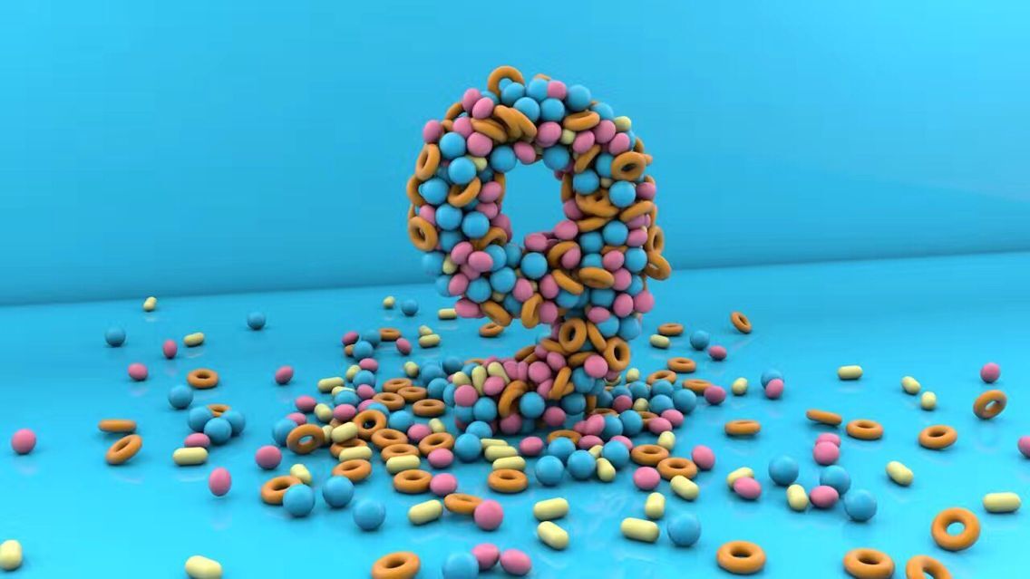 C4D视觉设计_C4D糖果数字