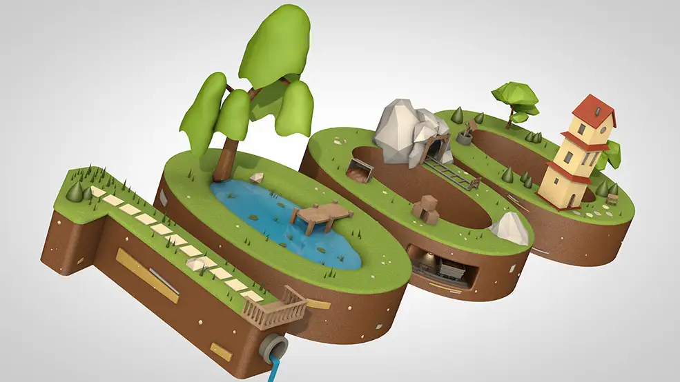 C4D卡通场景动画工程 Cartoon scene animation - C4D之家 - 1000-subscribers-rotate.jpg