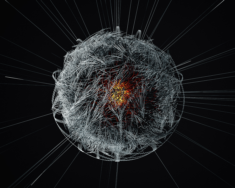 C4D实用工程第393季：铁丝缠绕的能量球动画C4D工程文件 c4d project