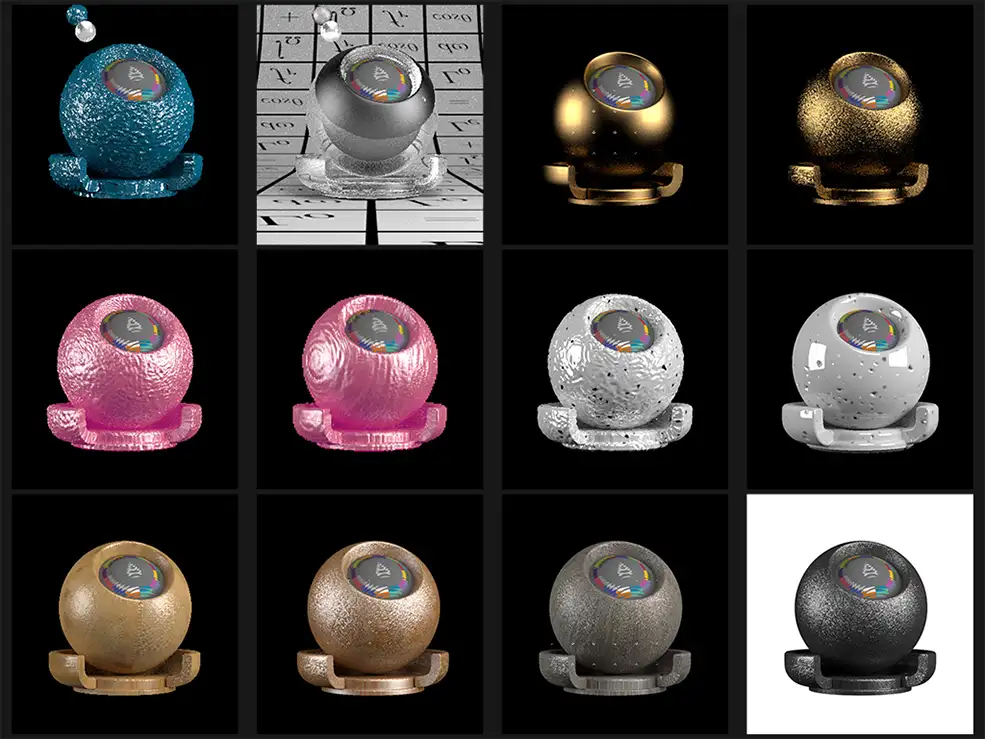 102种C4D Arnold渲染器材质预设合集