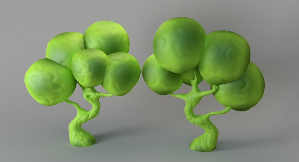 C4D雕刻卡通小树模型 Model and Sculpt a Tree
