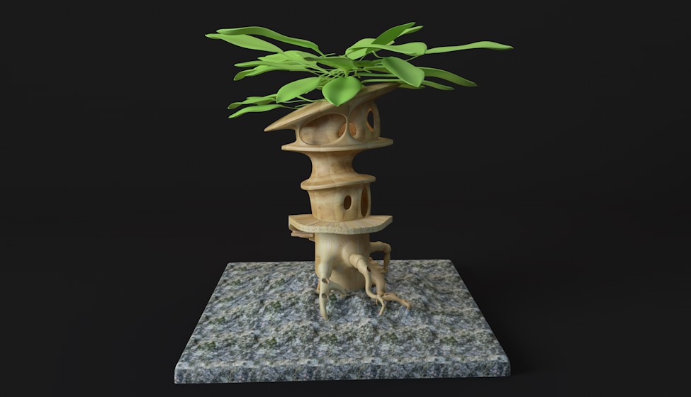 树屋C4D模型 model a Treehouse in Cinema4D