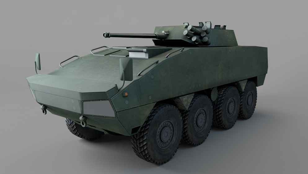 军用装甲车 波兰装甲车C4D模型 KTO ROSOMAK