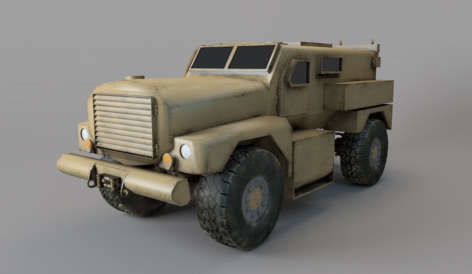 军用装甲车C4D模型 Military armored vehicle