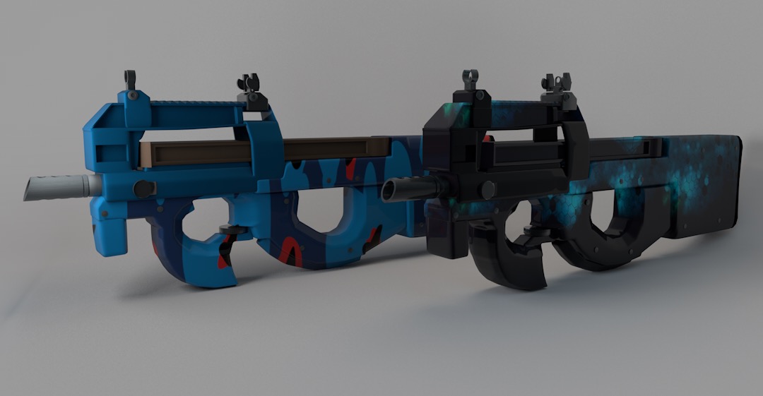 P90冲锋枪C4D模型 Submachine gun