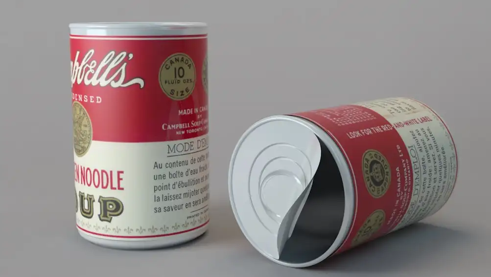 奶粉罐 坎贝尔汤罐头盒C4D模型 Campbells Soup Can