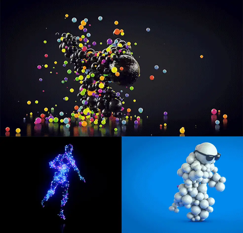 C4D舞动方块人球体毛发运动捕捉系列教程Cinema 4D Motion Capture Training Series