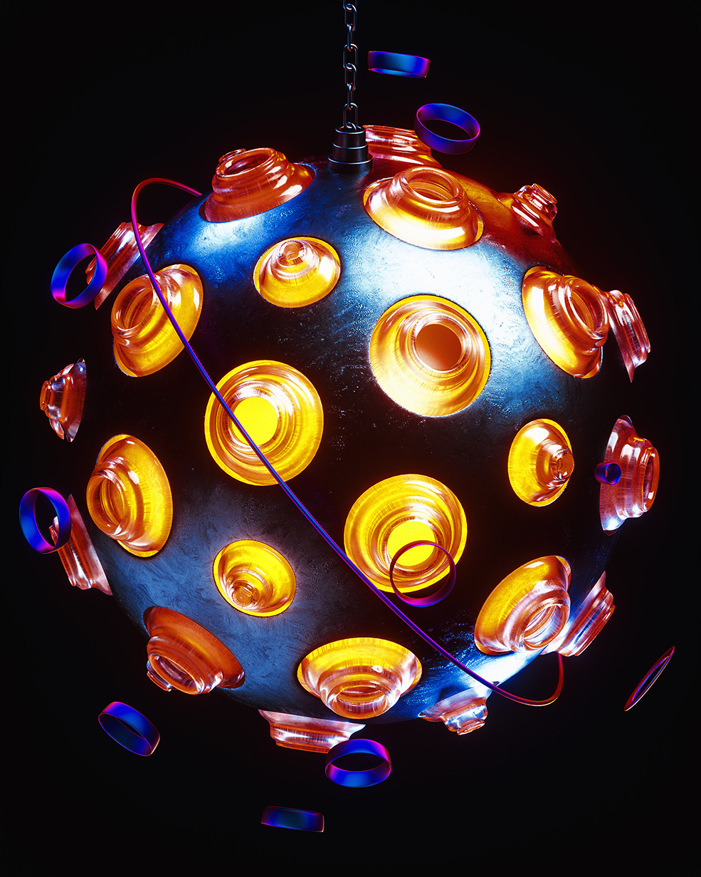 C4D实用工程第419季：科幻能量球C4D工程文件 c4d project