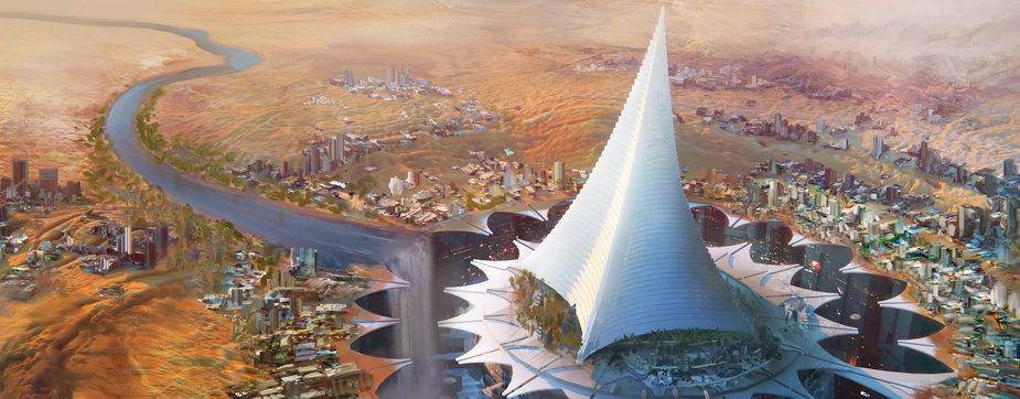 C4D和PS制作未来城市概念插图 Cinema 4D and MoGraph for Concept Illustration