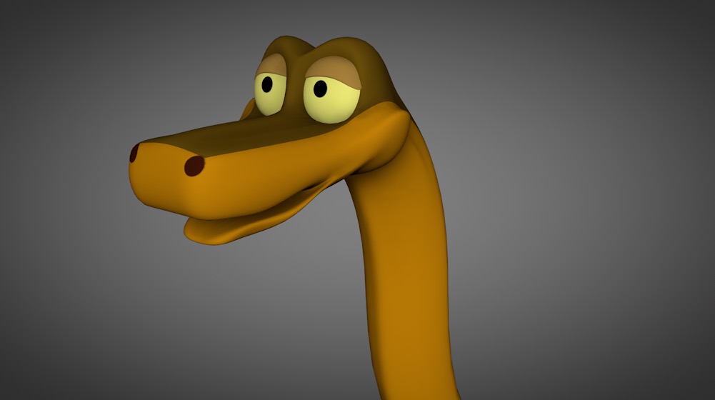 卡通蛇头部C4D模型 Cartoon snake
