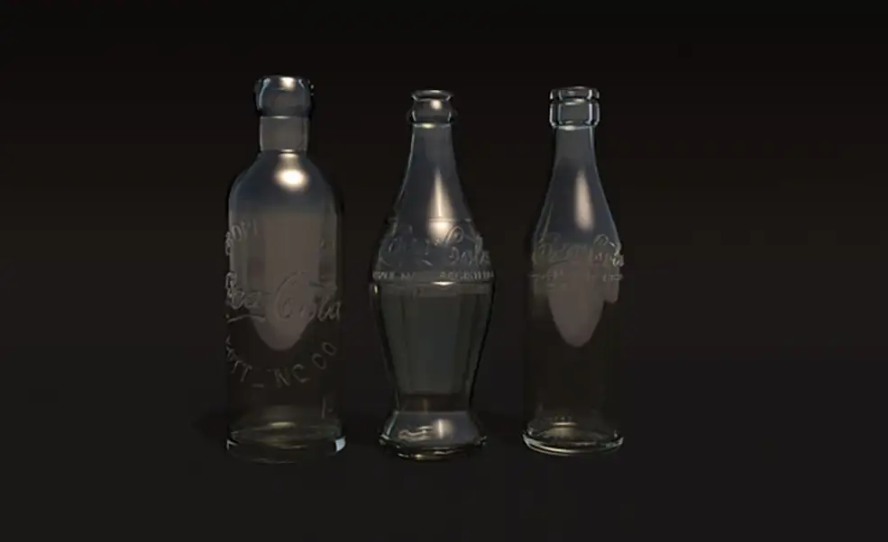 可口可乐玻璃瓶C4D模型 Cinema4D Antique Coke Bottles