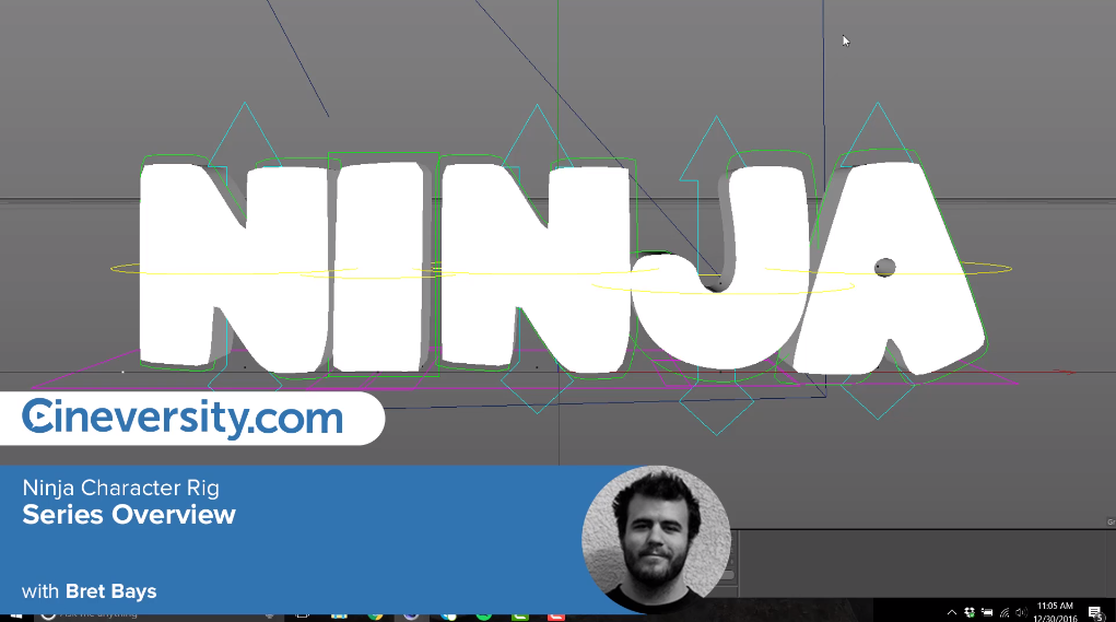 C4D教程-三维卡通文字效果器MG动画教程Cineversity – Ninja Character Rig