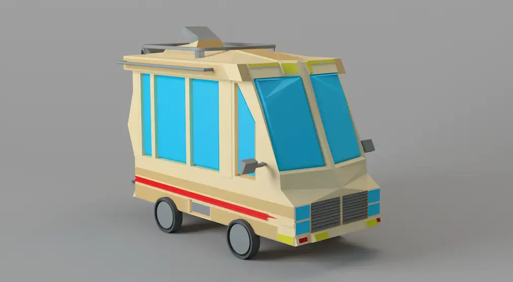卡通小汽车C4D模型 van 3d model
