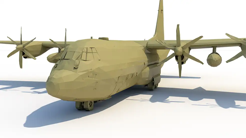 低面多边形飞机C4D模型 Hercules - C4D之家 - Hercules_C4D_Shadow.jpg