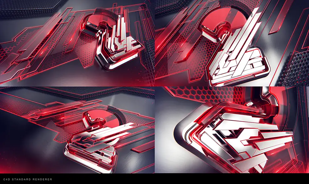C4D玻璃质感的片头文字工程 Style Frames C4d Project File