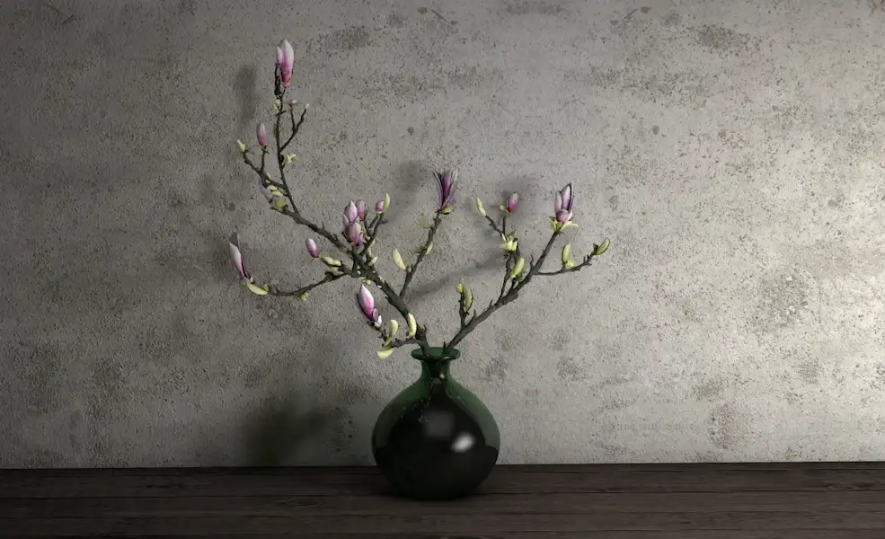 玉兰花室内装饰插花C4D模型 Magnolia