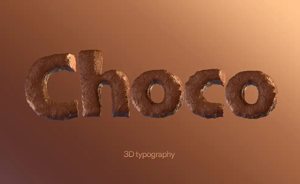 C4D制作的巧克力数字（含分层图片素材） Choco 3d Numbers