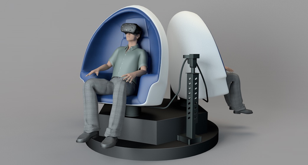 VR体验椅 VR/AR眼镜 VR虚拟现实体验设备C4D模型 virtual reality